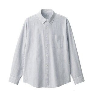 Muji Oxford Shirt Dark Navy Stripe - New Without Tags Size Large (Japan Version)